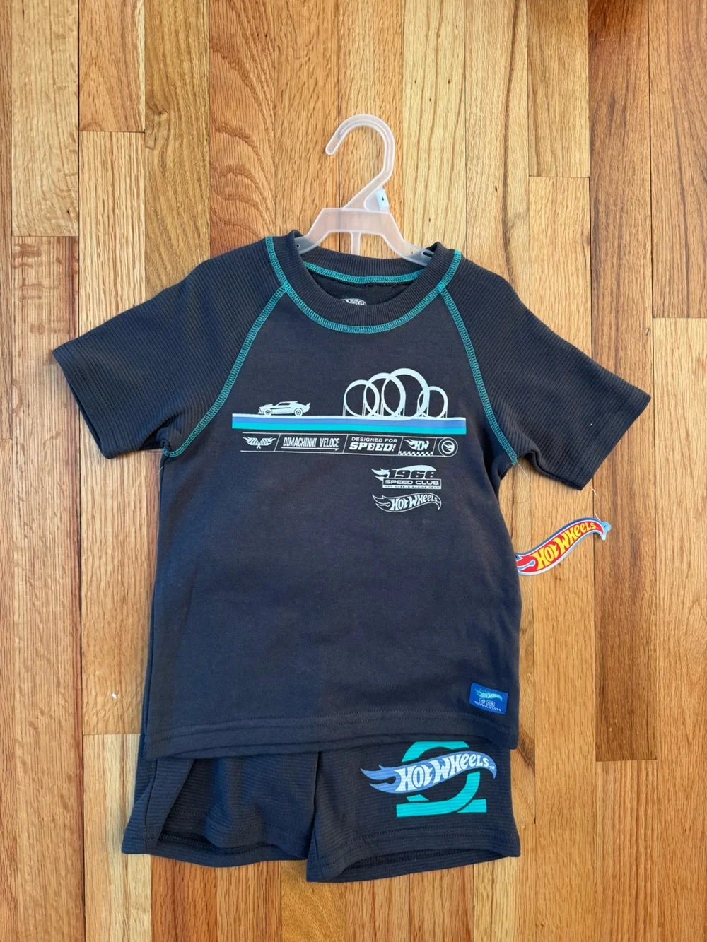 Hot Wheels Black & Teal Kids Outfit Set